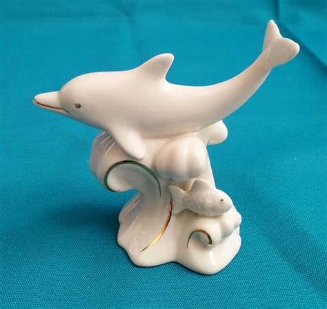 Lenox Ivory Dolphin Riding An Ocean Wave Figurinelenox Etsy Ocean