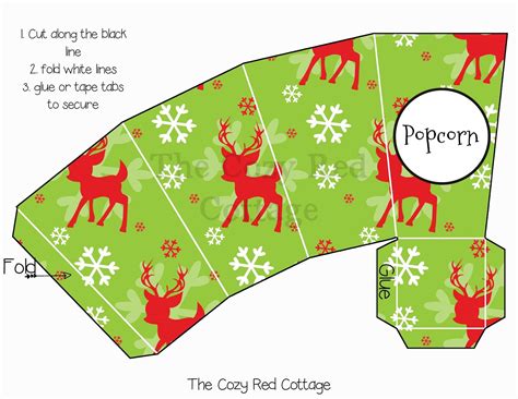 The Cozy Red Cottage Christmas Movie Night Popcorn Boxes