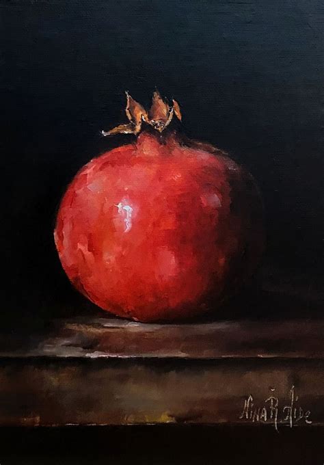 Pomegranate 21 Still Life Original Oil Painting Nina R Aide Fine Art