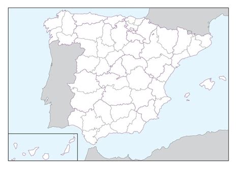 Mapa Mudo Politico España Provincias Sin Nombre