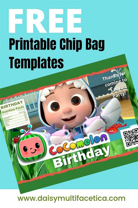 Free Printable Cocomelon Chip Bag Templates Chip Bags Chip Bag