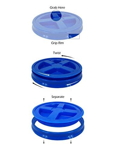 Bucket Kit Five Colored 5 Gallon Buckets With Matching Gamma Seal Lids