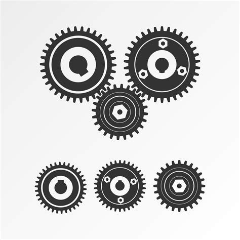 Gears With Variety Shape Image Graphic Icon Logo Design Abstract