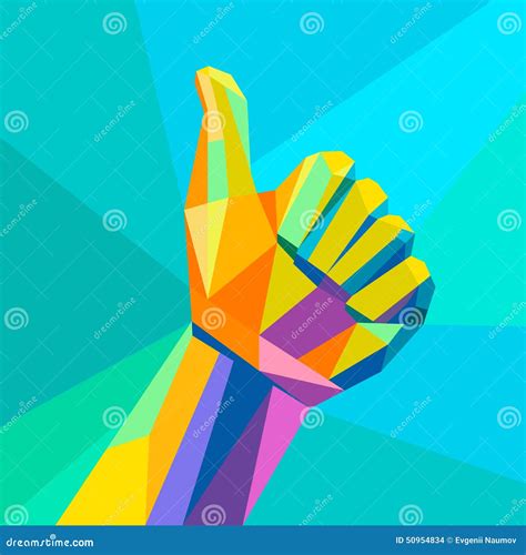 Like Hand Sign Geometrical Style Stock Illustrations 2 Like Hand Sign