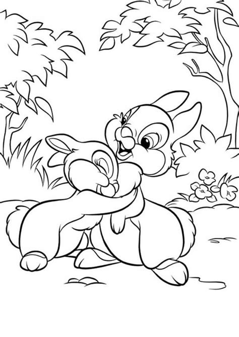 Pictures of thumper to cpolour in. Coloriage Lapins,: Un gros câlin pour Thumper | Coloring pages, Cartoon coloring pages, Online ...