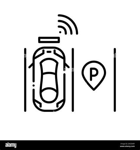 Smart Parking Icon Parking Space Equipped With Sensors And Wireless
