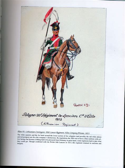 Foreign Troops Plate 92 Lithuanian Contingent 20th Lancer Regiment