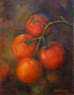 Daily Painters Of Arkansas On The Vine Tomatoes Debra Sisson Oil