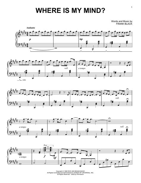Where Is My Mind Sheet Music Maxence Cyrin Piano Solo