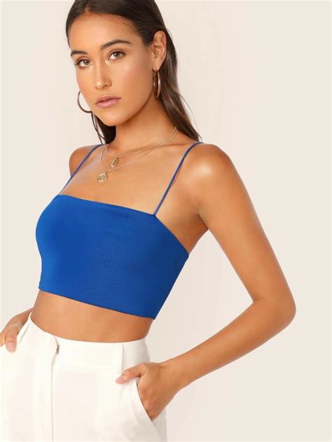 Shein Form Fitting Cropped Cami Top Cami Tops Cami Crop Top Cropped