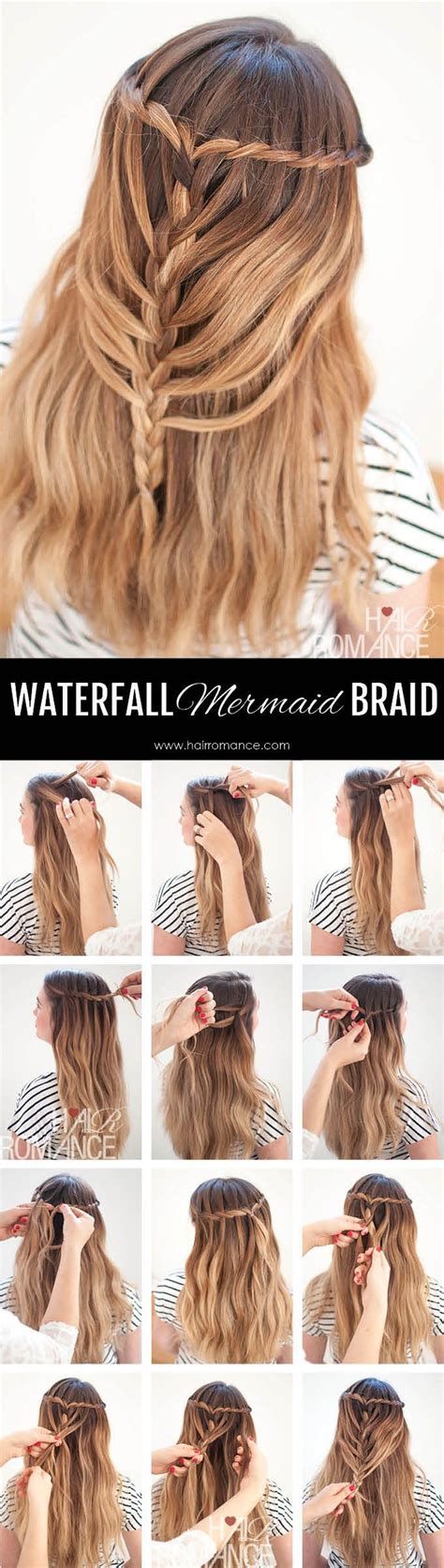 Hair Romance Waterfall Mermaid Braid Tutorial For Long Hair Wedding