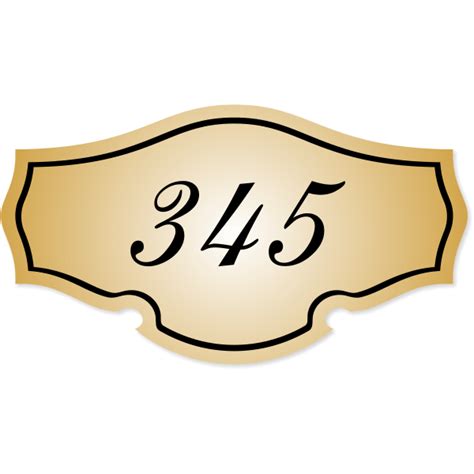 Classic Shape Engraved Room Number Sign
