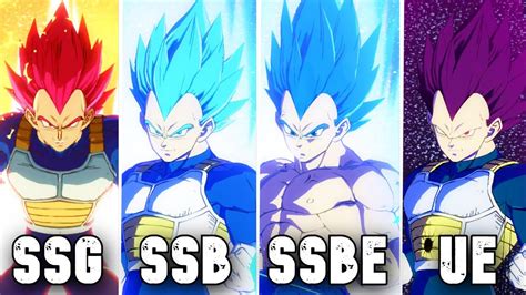 Dragon Ball FighterZ Vegeta SSG SSGSS SSBE Ultra Ego 4K 60FPS
