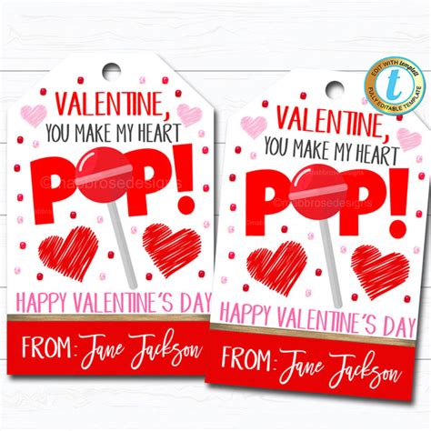 Free Printable Valentine Lollipop Tags Printable Templates