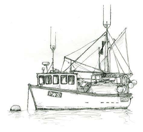 Fishing Boat Illustration Boat Illustration Fishing Boat Tattoo