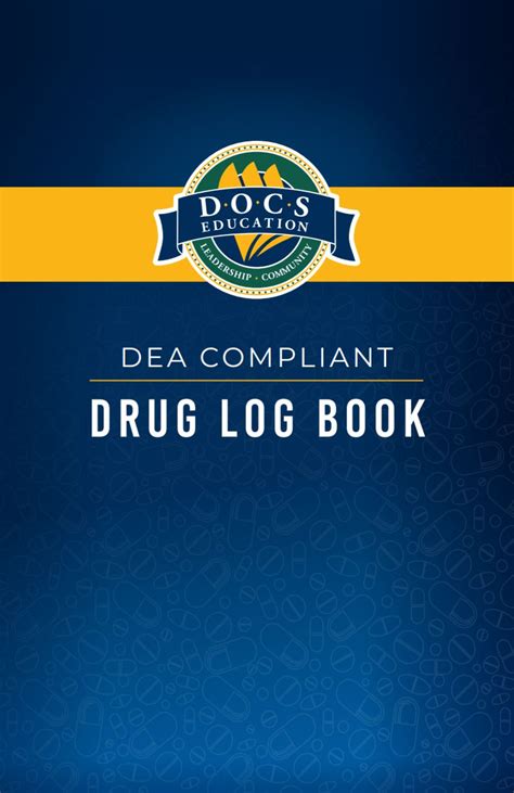 Dea Compliant Drug Log Book Docs Education