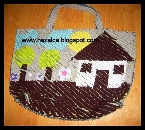 ev temalı çanta Çanta Örgü Dikiş