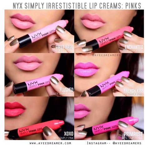 nyx simply irresistible lip creams pinks all things beauty beauty make up makeup nails