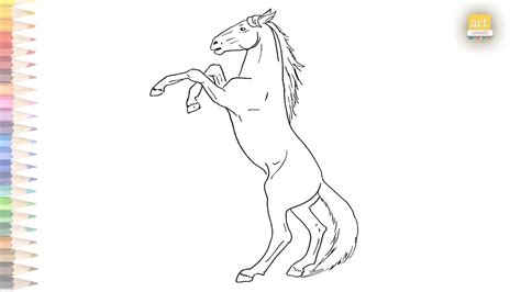 Rearing Horse Drawing Easy How To Draw Rearing Horse Step By Step