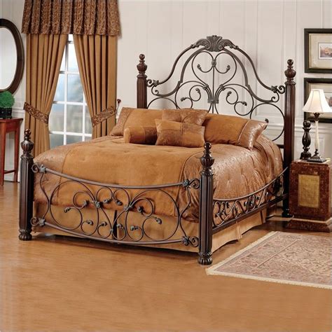 Hillsdale Bonaire Metal Poster Bed In Brushed Bronze Finish 1037bxr