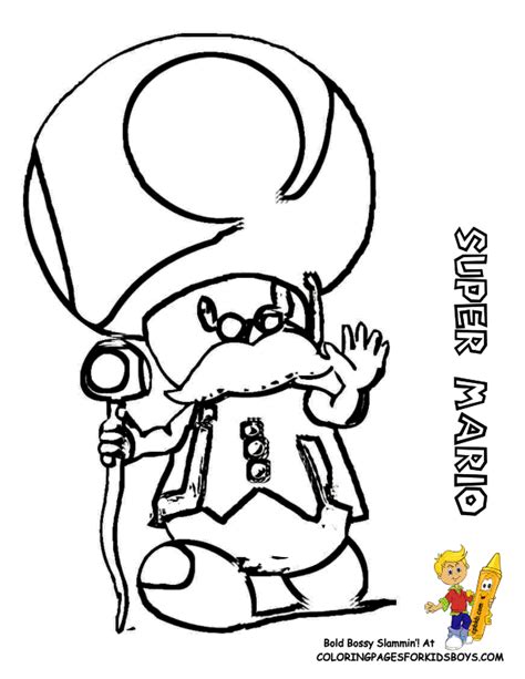 Super Mario Toad Coloring Coloring Pages