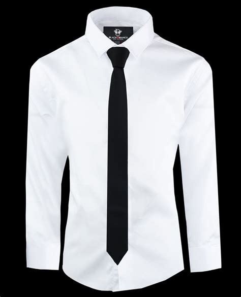 Black N Bianco Boys Elite Button Down Dress Shirt In White With