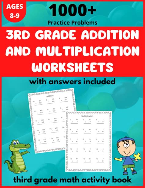 Buy 3rd Grade Addition And Multiplication Worksheets 1000 Practice