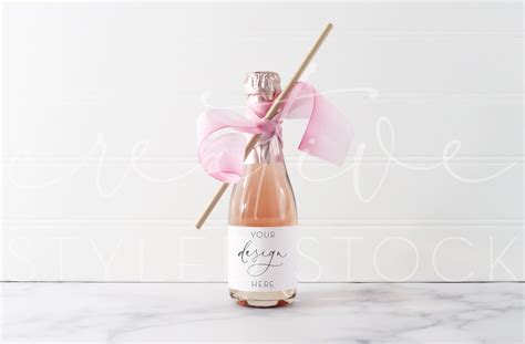 Slowly stir in ginger ale and club soda. Mini Champagne Bottle Mock Up - Styled Stock Photography ...