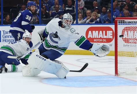 scenes from morning skate can demko and the canucks contain kucherov as tampa comes to town