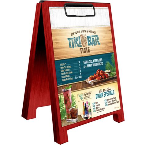 Menu Solutions Wdsd Cl B 5 X 7 Berry Wood Sandwich Menu Board Tent