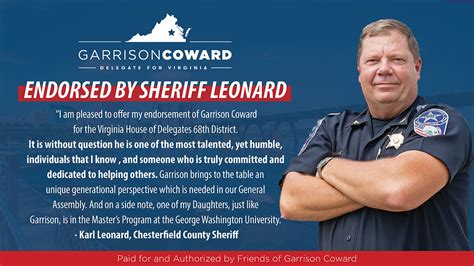 Sheriff Karl Leonard Endorses Garrison