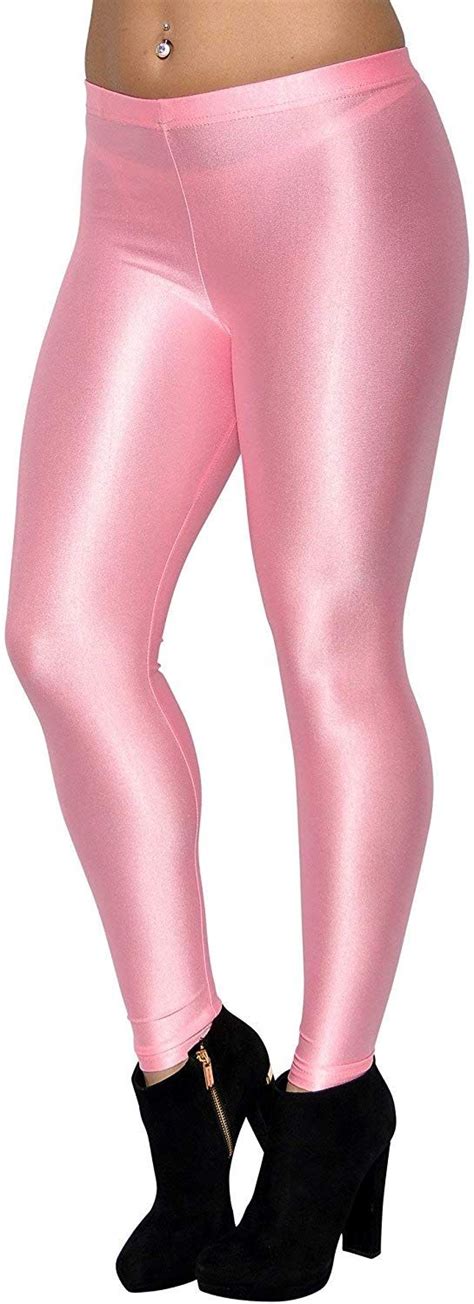 Buy Women S Shiny Satin Lycra Leggings Wtldrtlsplp Pink Large At Amazon In Satin