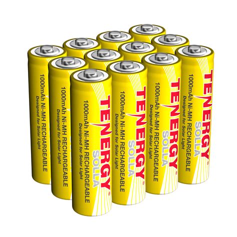 Tenergy Solla AA Rechargeable NiMH AA Battery, 1000mAh Solar Batteries ...