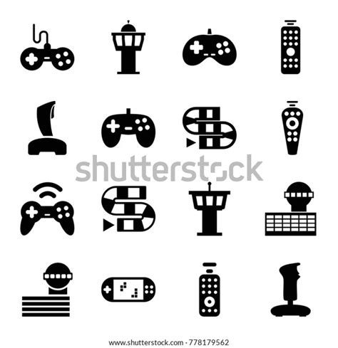 Controller Icons Set 16 Editable Filled Stock Vector Royalty Free