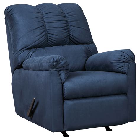 Signature Design By Ashley Darcy Blue Rocker Recliner A1 Furniture
