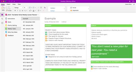 Onenote Planner Template For Professionals The Better Grind