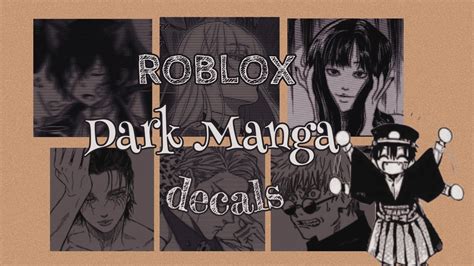 Roblox Dark Manga Decals Aueie Youtube