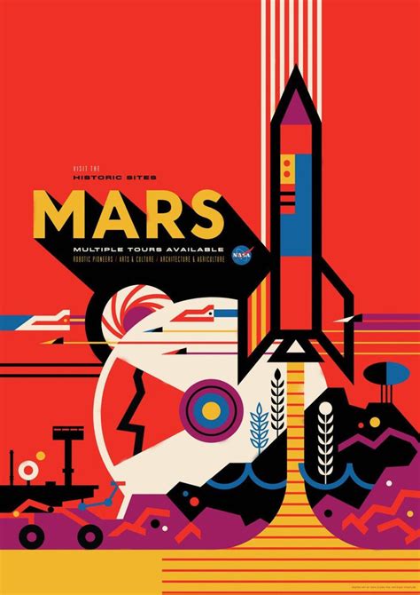 Mars Poster Nasa Space Art Print Wall Hanging Pimlico Prints