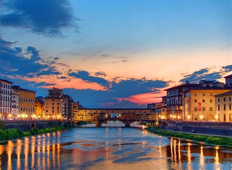 Bridges Italy Florence Ponte Vecchio Rivers Reflections Hd Wallpaper