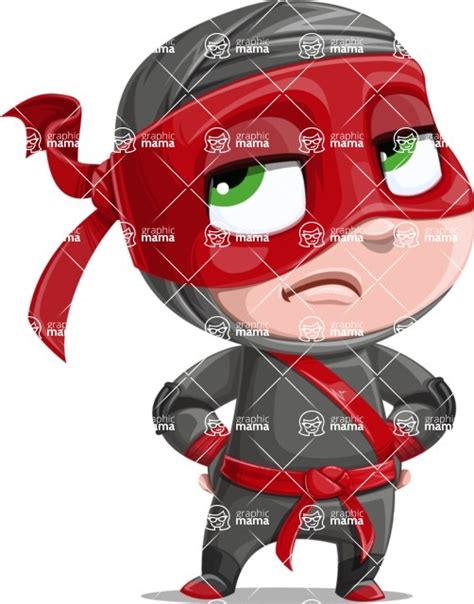 Little Ninja Kid Cartoon Vector Character Aka Shinobi The Curious Boy