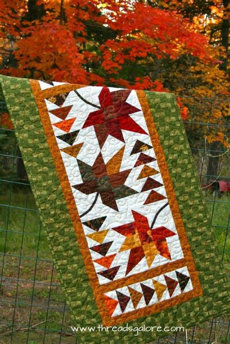 Quilted Autumn Table Runner Morikuma3776 Linens Home And Living