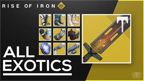 Maybe you would like to learn more about one of these? Destiny: Rise of Iron Exotic Weapons & Armor! New Exotic Sword! - YouTube