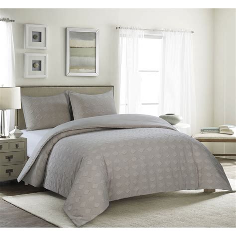 Kensey 3 Piece Comforter Set Queen Taupe At Home