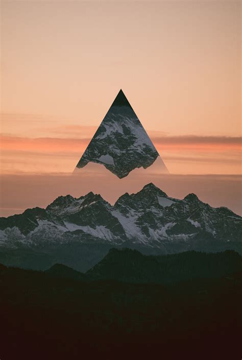Geometric Photography Print Triangle Mountain Landscape Etsy