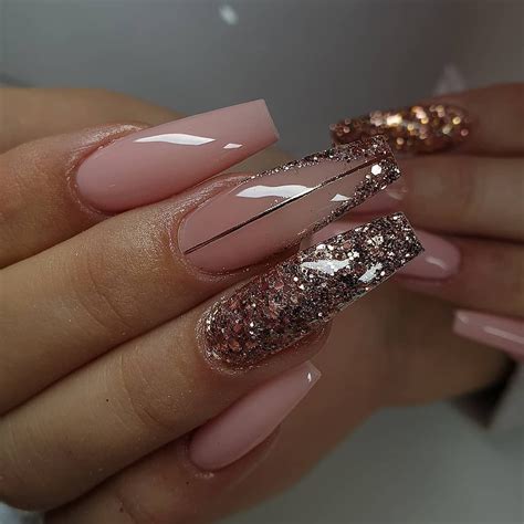 Glitter Glossy Nails Uñas De Gel Con Purpurina Manicura De Uñas