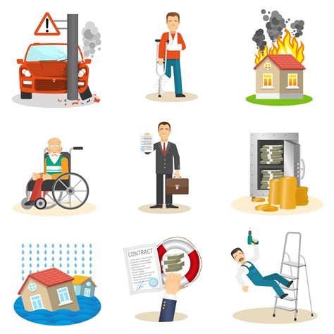Insurance And Risk Icons 459302 Vector Art At Vecteezy
