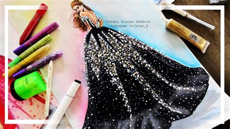 Super Easy Fashion Illustration Dress Painting Beginner Level Youtube