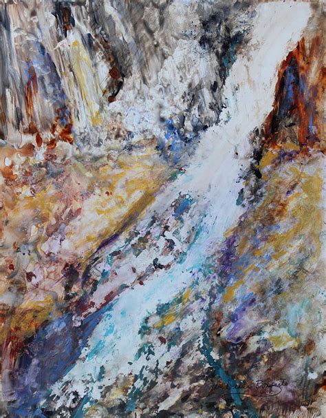 Waterfall Abstract Painting By M Diane Bonaparte Fine Art America