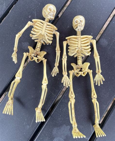 Vintage Plastic Bendable Skeleton Halloween Decoration Decor Etsy