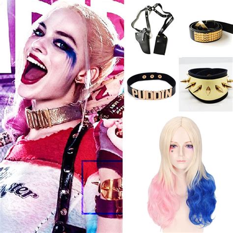 Harley Quinn Sets Wigsnecklacebraceletbeltholster Movie Suicide Squad Cosplays Accessories
